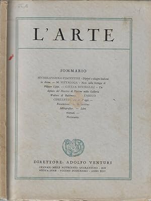 Seller image for L'arte anno 1941 Vol XII fascicolo I Rivista di storia dell'arte medioevale e moderna for sale by Biblioteca di Babele