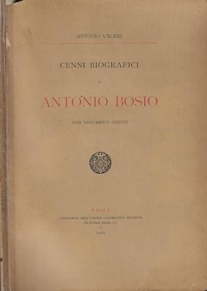 Cenni biografici di Antonio Bosio
