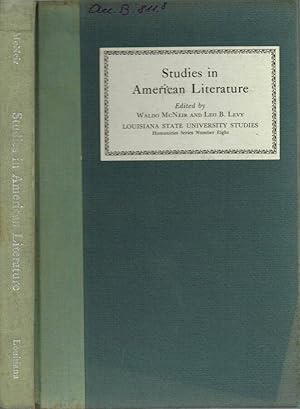 Bild des Verkufers fr Studies in American Literature zum Verkauf von Biblioteca di Babele