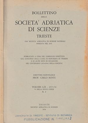 Bild des Verkufers fr Bollettino dell societ adriatica di scienze gia societ adriatica di scienze naturali fondata nel 1874 zum Verkauf von Biblioteca di Babele