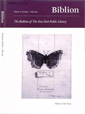 Bild des Verkufers fr Biblion The Bulletin of New York Public Library - Volume 8, Number 1 Fall 1999 "Nabokov Under Glass" zum Verkauf von Biblioteca di Babele