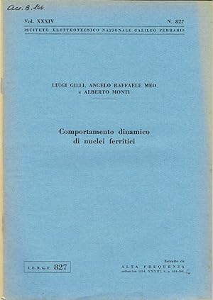 Bild des Verkufers fr Comportamento dinamico di nuclei ferritici zum Verkauf von Biblioteca di Babele