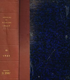 Imagen del vendedor de Annales de mdecine lgale, de criminologie et de police scientifique. XV anne, 1935 a la venta por Biblioteca di Babele