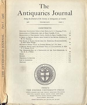 Bild des Verkufers fr The Antiquaries Journal Vol. XLVI part I zum Verkauf von Biblioteca di Babele