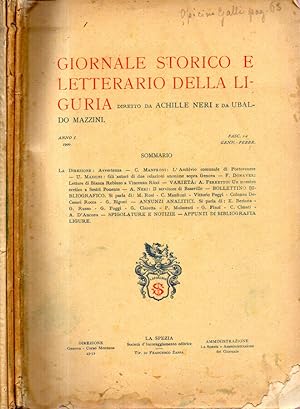 Bild des Verkufers fr Giornale storico e letterario della Liguria zum Verkauf von Biblioteca di Babele