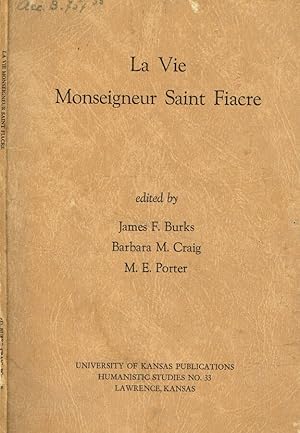 Seller image for La vie Monseigneur Saint Fiacre A play from manuscript 1131 of the Bibliothque Sainte-Genevive, Paris for sale by Biblioteca di Babele