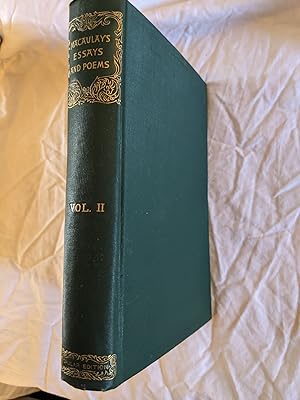 Seller image for CRITICAL, HISTORICAL, AND MISCELLANEOUS ESSAYS AND POEMS; VOLUME II for sale by Antique Books Den