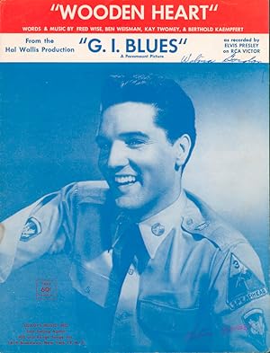 Bild des Verkufers fr Wooden Heart" from the Hal Wallis Production "G.I. Blues," A Paramount Picture, as recorded by Elvis Presley on RCA Victor zum Verkauf von Adrian Harrington Ltd, PBFA, ABA, ILAB