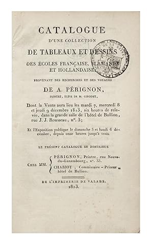 Catalogue d'une Collection de Tableaux et Dessins des Ecoles Francaise, Flamande et Hollandaise, ...