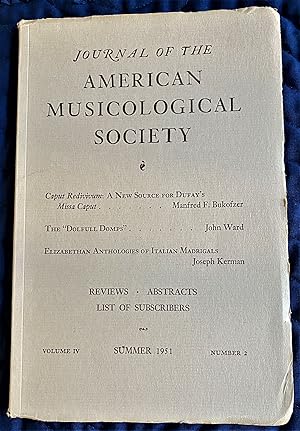 Journal of the American Musicological Society, Summer 1951