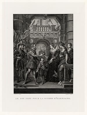 Antique Print-RUBENS-LE ROY PART POUR LA GUERRE D'ALLEMAGNE-KING-Gautier-1873