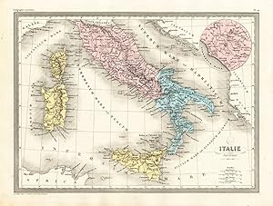 Antique Map-ANCIENT ITALY-SICILY-Malte-Brun-Sarrazin-1880