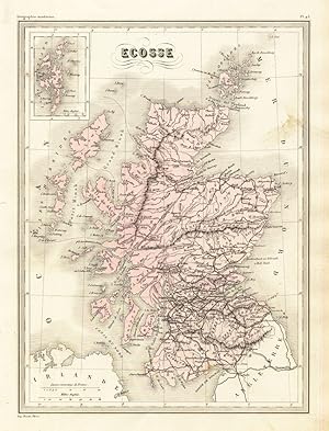 Antique Map-SCOTLAND-BRITAIN-SHETLAND ISLANDS-Malte-Brun-Sarrazin-1880