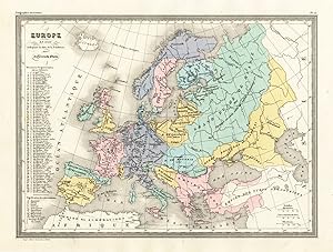 Antique Map-EUROPE-12TH CENTURY-STATES-Malte-Brun-Sarrazin-1880
