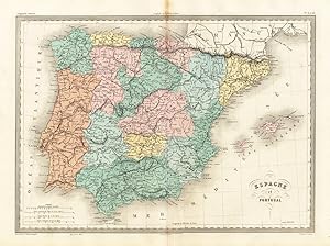 Antique Map-SPAIN-PORTUGAL-Malte-Brun-Sarrazin-1880