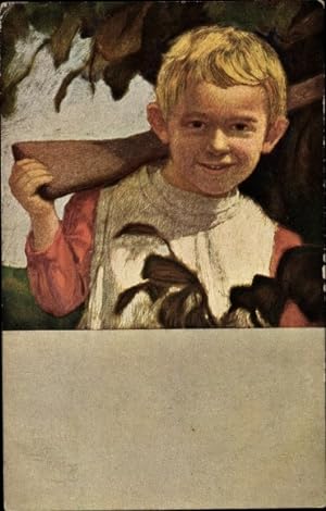 Künstler Ansichtskarte / Postkarte Zumbusch, Ludwig von, Der kleine Schütze, Jungenportrait