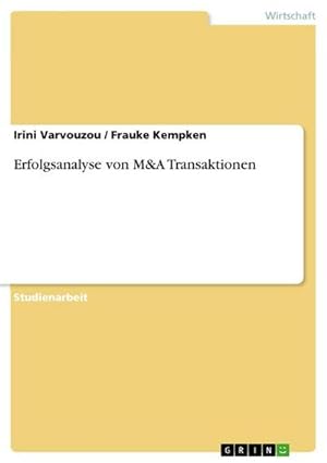 Seller image for Erfolgsanalyse von M&A Transaktionen for sale by AHA-BUCH GmbH