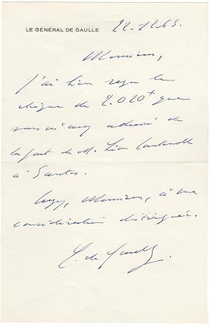 Rare autograph letter signed