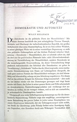 Bild des Verkufers fr Demokratie und Autoritt. (und andere) zum Verkauf von books4less (Versandantiquariat Petra Gros GmbH & Co. KG)