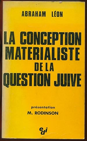 Image du vendeur pour La conception matrialiste de la question juive mis en vente par LibrairieLaLettre2