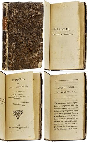 Seller image for Paraboles. Traduites de l'allemand par M. L. Bautain. for sale by Antiquariat Lehmann-Dronke