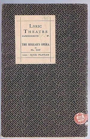 Imagen del vendedor de The Beggar's Opera by Mrs. Gay: Lyric Theatre Hammersmith Programme a la venta por Lazy Letters Books