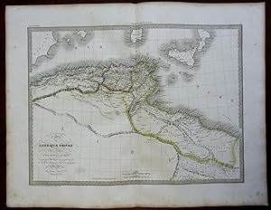 North Africa Tunis Algeria Mauritania 1829 Lapie large folio map