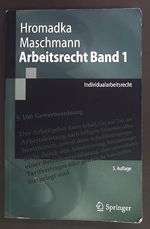 Bild des Verkufers fr Arbeitsrecht Bd. 1.: Individualarbeitsrecht. zum Verkauf von books4less (Versandantiquariat Petra Gros GmbH & Co. KG)