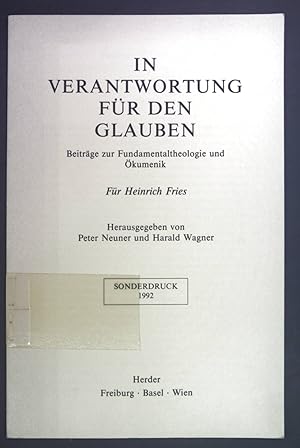 Bild des Verkufers fr Begegnung und Dialog. Die Theologie der Religionen und der Dialog als Themen der Fundamentaltheologie. - Sonderdruck aus: In Verantwortung fr den Glauben. zum Verkauf von books4less (Versandantiquariat Petra Gros GmbH & Co. KG)