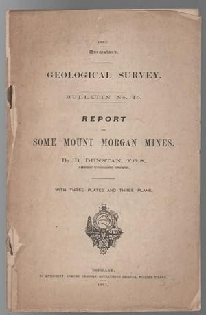 Bild des Verkufers fr Report on Some Mount Morgan Mines. Geological Survey. Bulletin No. 15. Queensland. zum Verkauf von Time Booksellers