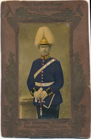 Passepartout Foto Potsdamer Garde Regiment, Soldat in Uniform, Federbusch