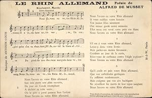 Seller image for Lied Ansichtskarte / Postkarte Le Rhin Allemand, Alfred de Musset for sale by akpool GmbH