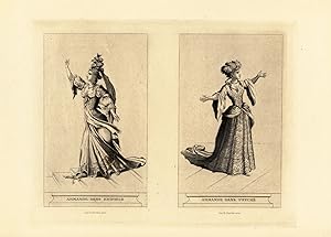 Antique Print-MOLIERE-ARMANDE BEJART-THEATER-PLAY-SCENE-Houssaye-1880