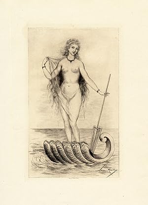 Antique Print-MOLIERE-SEA NYMPH-NEREID-SHELL-ARMANDE BEJART-Houssaye-1880