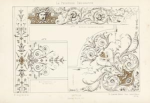 Antique Print-DECORATION-ORNAMENT-LOUIS XIV STYLE-DETAIL-PLATE 24-Gruz-1860