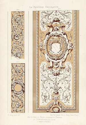 Antique Print-DECORATION-ORNAMENT-LOUIS XIII STYLE-CORNICE-PLATE 5-Gruz-1860
