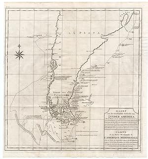 Antique map-SOUTH AMERICA-CHILE-ARGENTINA-LE MAIRE-MAGELLAN STREET-Anson-1765