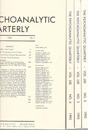 Seller image for The Psychoanalytic Quarterly, Volume LXII 1993, No. 1 - 4. for sale by Fundus-Online GbR Borkert Schwarz Zerfa