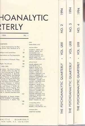 Seller image for The Psychoanalytic Quarterly, Volume LXIII 1994, No. 1 - 4. for sale by Fundus-Online GbR Borkert Schwarz Zerfa