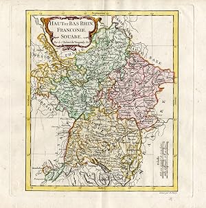 Antique Map-RHINE LAND-FRANCE-Vaugondy-1778