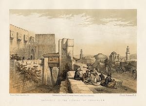 Antique Print-CITADEL-JERUSALEM-ISRAEL-Roberts-1874