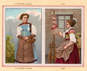 Antique Costume Print-UNTERWALDEN-URI-SWITZERLAND-1892