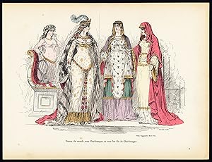 Antique Print-CHARLEMAGNE-LADIES-DRESS-COSTUME-Gillot-Alfred Grevin-1865