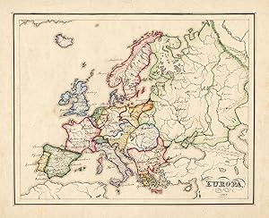 Antique Manuscript Map-EUROPE-Van Bommel-1865