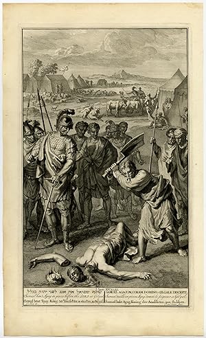 Antique Print-SAMUEL-AGAG-DEATH-BIBLE-Picart-   Vianen-1728