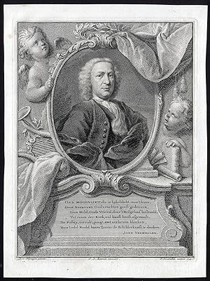 Antique Print-PORTRAIT-ARNOLD HOOGVLIET-POET-Jakob Houbraken-1720
