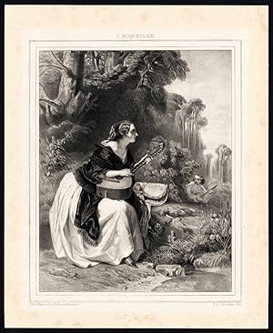 Antique Print-PLAYING MUSIC-LUTE-STRINGED INSTRUMENT-Roqueplan-Waanders-1830