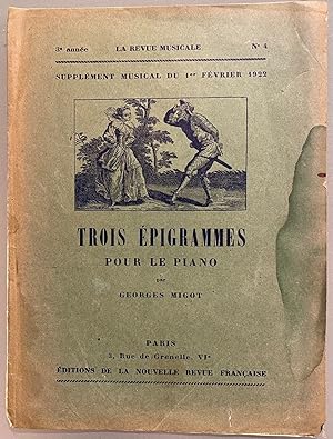 Seller image for Trois pigrames pour le Piano for sale by Largine