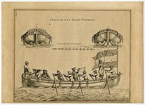 Antique Print-SLOOP-ROWBOAT-GUIDE-TRUMPETER-Mortier-1718