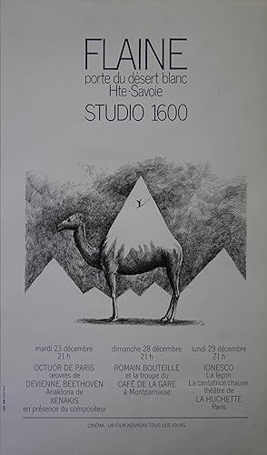 "FLAINE / STUDIO 1600 (Programme 1969)" Affiche originale entoilée Roland TOPOR